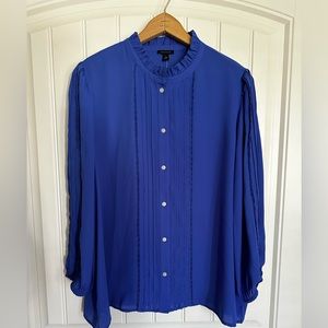 NTW XL Ann Taylor Cobalt Blue blouse